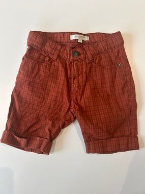 Caramel Baby & Child Brick Red Plaid Cotton Shorts